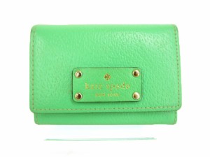 【中古】ケイトスペード KATE SPADE 財布 コインケース 小銭入れ パスケース レザー 緑 グリーン amy レディース