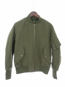 【中古】アメリカンラグシー AMERICAN RAG CIE ジャケット ブルゾン 中綿 MA-1 ウール 1 緑 グリーン /tk レディース