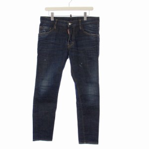 【中古】ディースクエアード SKATER JEAN ダメージ加工 デニムパンツ ジーンズ テーパード ボタンフライ 48