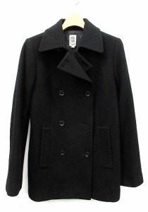 【中古】ミッシェルクラン MICHEL KLEIN ピーコート Pコート ウール 1 黒 /AK33 レディース