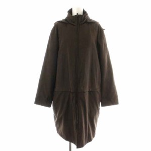 【中古】ダーバン THE COAT コート ロング ジップアップ スタンドカラー フード ライナー付き 11 L ダークブラウン 黒