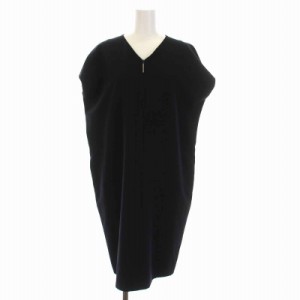 【中古】ブレンへイム BLENHEIM V NECK DRESS ノースリーブ ワンピース ひざ丈 Vネック S 紺 ネイビー U925-007