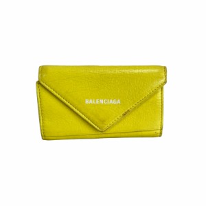 【中古】バレンシアガ BALENCIAGA ペーパー 6連 キーケース イエロー 黄 499204 レディース