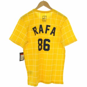 【中古】未使用品 ナイキ RAFA Tシャツ カットソー 半袖 クルーネック ロゴ プリント L 黄色 タグ付き 739476-101