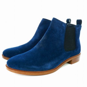 【中古】未使用品 clarks COLLECTION TAYLOR SHINE サイドゴアブーツ ショートブーツ スエード UK4 23cm 紺 26112860