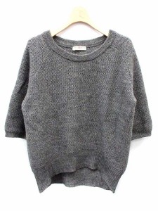 【中古】ピジャマニットウェア Pyjama knitwear ニット セーター 七分袖 グレー /NT39 レディース