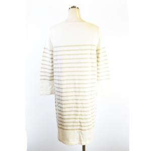 中古 自由区 オンワード樫山 バスクワンピース 綿100 ボーダー 七分袖 膝丈 春夏 アイボリー ベージュ 40の通販はau Pay マーケット ブランド古着のベクトル 商品ロットナンバー