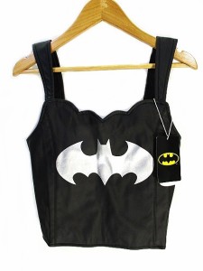 【中古】未使用品 フーズフーチコ who's who Chico BATMAN バットマン トップス ショート丈 黒 ブラック サイズフリー レディース