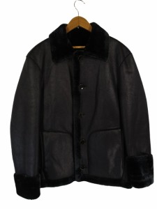 【中古】コムサメン COMME CA MEN ジャケット コート ボア 長袖 無地 シンプル ブラック 黒 sizeM QQQ レディース