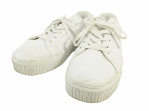 【中古】フィラ FILA スニーカー シューズ パナシュ19 厚底 ホワイト size24.5cm QQQ レディース