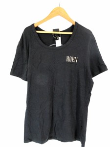 【中古】ロエン Roen Tシャツ 半袖 クルーネック ドクロ ペイズリー柄 黒 L QQQ レディース