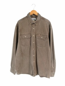 【中古】カーハート carhartt ジャケット 前開き 胸ポケット 長袖 カーキ L QQQ  メンズ