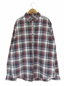 【中古】AMERICAN EAGLE AMERICAN EAGLE シャツ カジュアルシャツ ボタンダウン 長袖 チェック柄 ネイビー系 sizeL QQQ メンズ