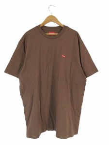 【中古】シュプリーム SUPREME Tシャツ 丸首 半袖 ロゴ 無地 シンプル ブラウン sizeM QQQ ☆AA★ メンズ