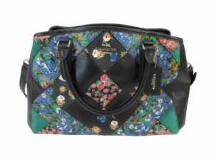 【中古】コーチ COACH バッグ ショルダーバッグ 2way 花柄 ロゴ F57519 ブラック系 QQQ レディース