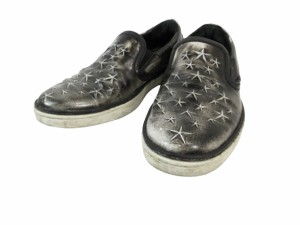 【中古】ジミーチュウ JIMMY CHOO スリッポン ローカット ブラッシュアップ 星 シンプル 黒 41 QQQ メンズ