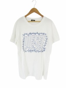 【中古】ディーゼル DIESEL Tシャツ 半袖 クルーネック プリント 白 M 国内正規 QQQ メンズ