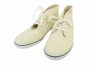 【中古】バンズ VANS スニーカー シューズ ミッドカット 無地 シンプル キャンバス オフホワイト 493813-0002 size24.5cm QQQ レディース