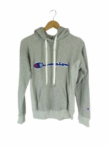 【中古】チャンピオン CHAMPION パーカーリバースウィーブ 長袖 ドット ロゴ 黒 グレー L QQQ レディース