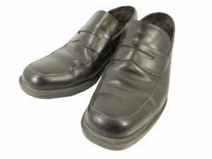 【中古】ホーキンス Hawkins G.T.HAWKINS ローファー シューズ ビジネスシューズ 無地 シンプル ブラウン size10 QQQ メンズ