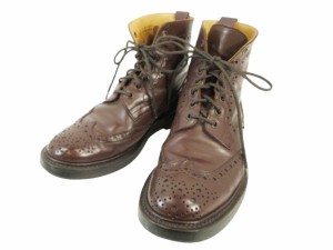 【中古】トリッカーズ TRICKER'S ブーツ レースアップ エイコンアンティーク H2508 レザー 英国製 ブラウン size6.5 QQQ メンズ