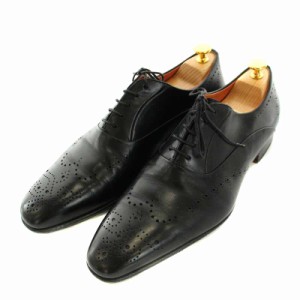 【中古】サントーニ SANTONI ビジネスシューズ レザー レースアップ 内羽根式 7 25.9cm 黒 ブラック 11542