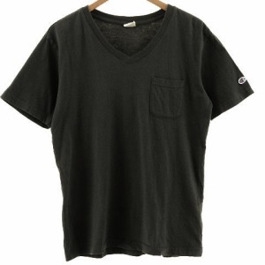 【中古】チャンピオン CHAMPION Tシャツ Vネック 半袖 コットン グレー系  M メンズ