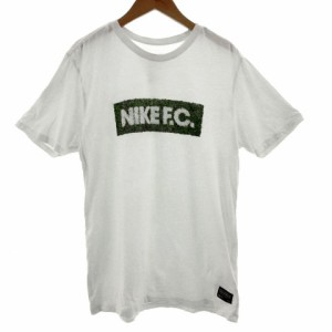 【中古】ナイキ NIKE Tシャツ 半袖 丸首 NIKE F.C. プリント コットン 白 ホワイト M メンズ