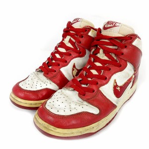 中古 ナイキ Nike Dunk High ダンク ハイ スニーカー 99年製 ビンテージ 白 レッド 赤 27 メンズの通販はau Wowma ワウマ ブランド古着のベクトル 商品ロットナンバー