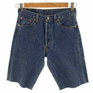 【中古】リーバイス Levi's 501 ジーンズ デニム ハーフパンツ 裾カットオフ 米国製 ブルー 青 29 メンズ