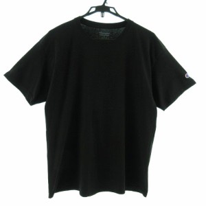 【中古】チャンピオン CHAMPION Tシャツ 半袖 ロゴ 刺繍 ブラック 黒 XL レディース
