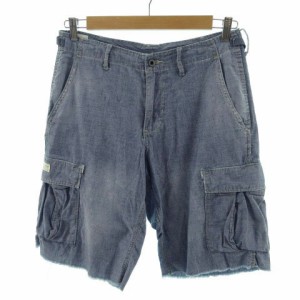 【中古】デニム&サプライ ラルフローレン DENIM & SUPPLY RALPH LAUREN ショートパンツ カーゴ 裾カットオフ 青 30