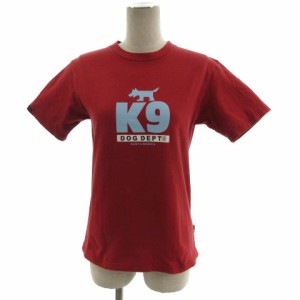 【中古】ドッグデプト DOG DEPT Tシャツ 半袖 ロゴプリント K9 レッド 赤 S レディース