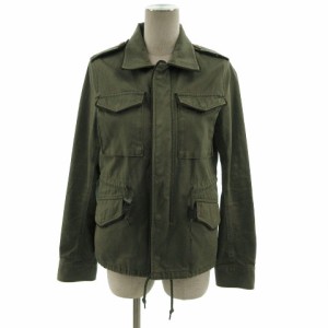 【中古】マウジー moussy ジャケット M-65 アウター ミリタリー ジップアップ カーキ 緑系 2 レディース