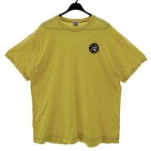 【中古】シナコバ SINA COVA Tシャツ 半袖 ロゴワッペン 日本製 イエロー 黄色 4L 大きいサイズ メンズ