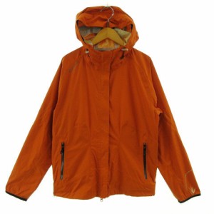 【中古】ケシュア Quechua  ジャケット マウンテンパーカー 止水ファスナー オレンジ ブラック 黒 S メンズ