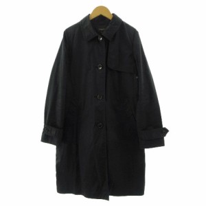 【中古】デミルクス ビームス Demi-Luxe BEAMS コート ステンカラーコート アウター Aライン ライナー付き 黒 38