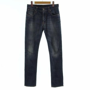 【中古】ヌーディージーンズ nudie jeans ジーンズ デニム スリム ユーズド加工 コットン混 インディゴ ブルー 青 30