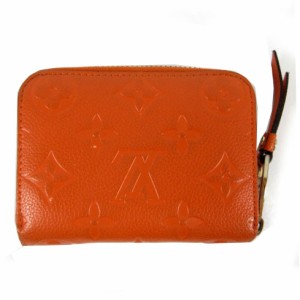 【中古】ルイヴィトン LOUIS VUITTON モノグラム アンプラント ジッピー コインパース M63696 レザー オレンジ系