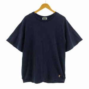 【中古】エバーラスト EVERLAST Tシャツ 半袖 ボクシンググローブワッペン コットン ネイビー 紺 FREE メンズ