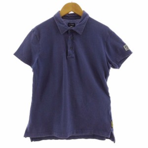 【中古】アルマーニ ジーンズ ARMANI JEANS ポロシャツ 半袖 ロゴ コットン パープル系 紫系 USA XS Sサイズ相当
