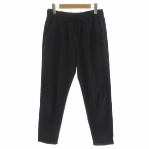 【中古】URBAN RESEARCH DOORS パンツ イージーパンツ テーパード タック 裾ダブル ウエストゴム ストレッチ 紺 38