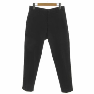 【中古】ザラ ZARA パンツ スリム ウエストゴム ストレッチ コットン混 ブラック 黒 S メンズ