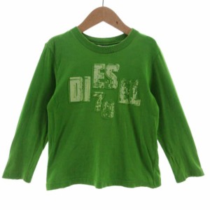【中古】ディーゼル DIESEL Tシャツ 長袖 カットソー ロンT ロゴ コットン グリーン 緑 113cm キッズ