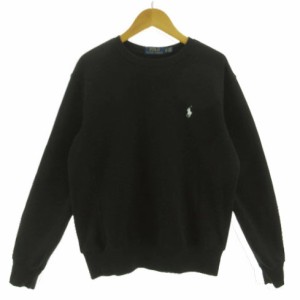 【中古】ポロ ラルフローレン POLO RALPH LAUREN トレーナー スウェット ポニー刺繍 長袖 裏起毛 黒 XS 165/88A