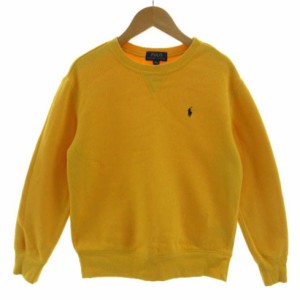 【中古】ポロ ラルフローレン POLO RALPH LAUREN トレーナー スウェット ポニー刺繍 裏起毛 黄色系 M（10-12）150