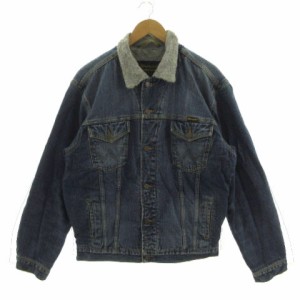 【中古】ラングラー WRANGLER ジャケット デニムジャケット ジージャン 黒タグ 裏地ボア インディゴ ブルー 青  L