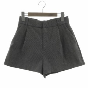 【中古】ザラ ZARA パンツ ショートパンツ タック 千鳥格子 ブラック 黒 グレー S レディース