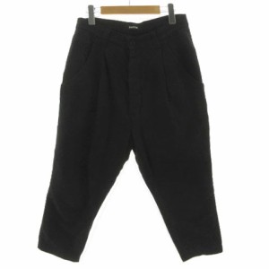 【中古】ズッカ zucca パンツ サルエルパンツ テーパード タック 日本製 リネン混 ブラック 黒 M レディース