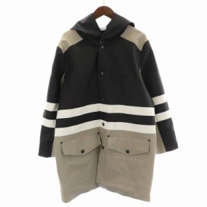 【中古】マルニ MARNI STUTTERHEIM 18SS レインコート レインウェア ロング フード S グレージュ 黒